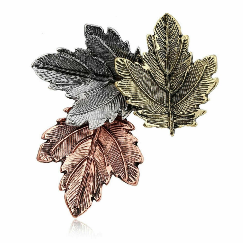 Lovely vintage look maple leaf brooch broach suit coat pin exquisite collar mk1