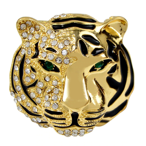 Stunning gold silver plated tiger leopard king celebrity brooch broach pin j28