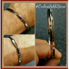 Sikh kara ridged edge chrome plated iron singh khalsa bangle kada new bracelet z