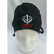 Sikh punjabi turban patka pathka singh khanda bandana head wrap black colour