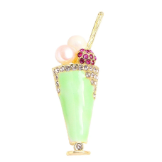 Ice lolly brooch celebrity broach stunning vintage look gold plated queen pin i9