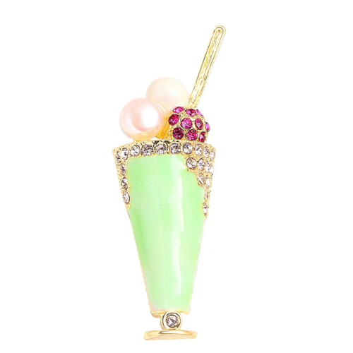 Ice lolly brooch celebrity broach stunning vintage look gold plated queen pin i9