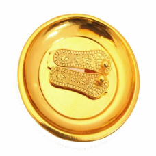 Sri charan paduka laxmi feet golden finish gives prosperity big talisman amulet