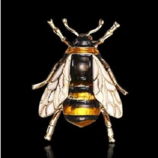 Stunning diamonte gold plated vintage look honey bee christmas brooch pin c12