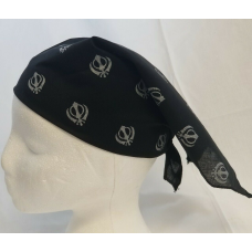 Sikh punjabi singh kaur black khalsa khandas bandana head wrap gear rumal hanky