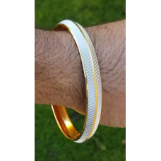 Sikh two tone gold silver plated design punjabi kada kara bangle bracelet aa11