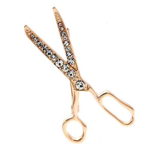 Scissors brooch vintage look gold silver plated suit coat broach collar pin gg56