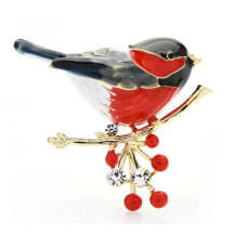 Lovely bird brooch vintage look gold plated suit coat broach collar new pin ggg