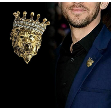 Stunning vintage look gold plated retro lion king celebrity brooch broach pin f4