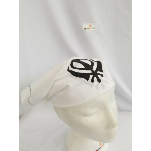 Sikh hindu kaur singh black khandas bandana head wrap gear rumal handkerchief a2