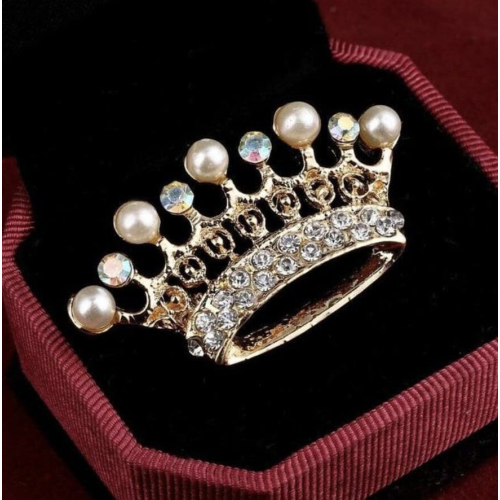 Jubilee crown brooch vintage look queen broach stunning gold plated pin kk2 new
