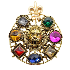 Stunning vintage look gold plated retro lion king celebrity brooch broach pin g5
