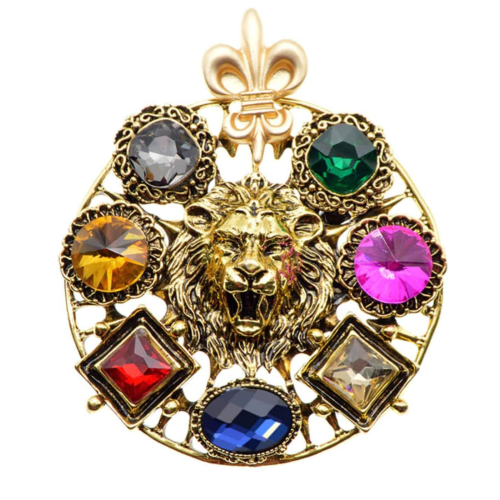 Stunning vintage look gold plated retro lion king celebrity brooch broach pin g5