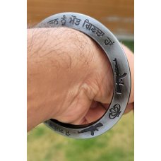 Sant bhindranwale kara gurmukhi kada black gold colour sikh singh bangle e11