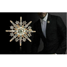 Stunning vintage look gold plated six point star celebrity brooch broach pin e1