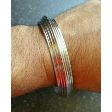 Authentic sarbloh pure steel iron sikh singh khalsa kara 7 line kada bracelet m5
