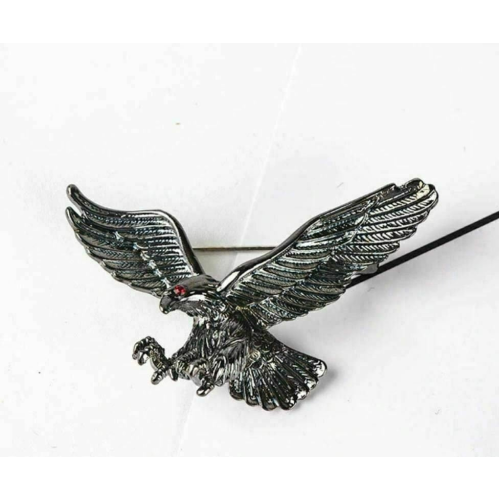 Vintage look silver plated flying eagle brooch suit coat broach collar pin b16c