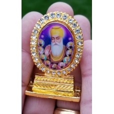 Gold plated desktop car dashboard mantle piece sikh guru nanak ten gurus stand u