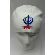 Sikh punjabi turban patka pathka singh khanda bandana head wrap white colour