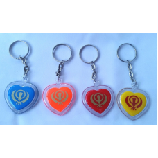 Colourful eik onkar khanda sikh key rings - red blue orange yellow key chains