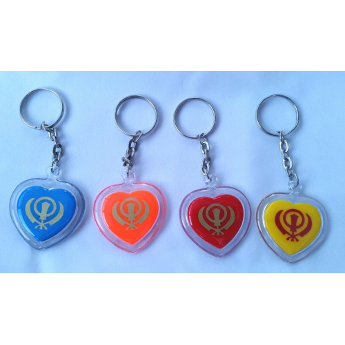 Colourful eik onkar khanda sikh key rings - red blue orange yellow key chains