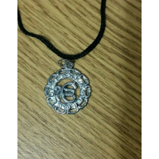 Beautiful unisex small round steel punjabi sikh 1 onkar pendant with rhinestones