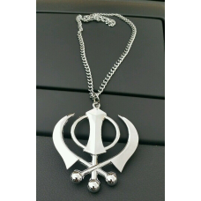 Stainless steel punjabi sikh khanda no stones stunning pendant car rear mirror