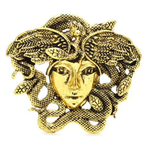 Gold or silver plated snakes head medusa lady celebrity brooch broach pin jjj29