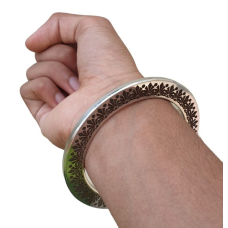 Stainless Steel Kara Floral Gurmukhi Karha Punjabi Kada Sikh Singh Bangle Y6