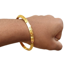 Gurmukhi Alphabet Kara Gold Plated Sant Bhindranwale Words Sikh bangle N14