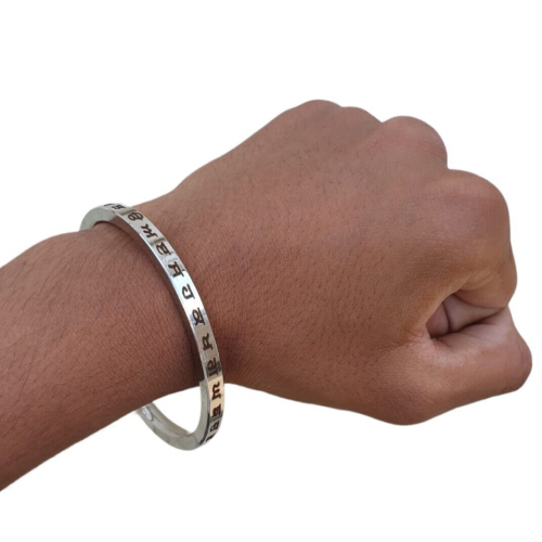 Gurmukhi Punjabi Kara Singh Kaur Khalsa Smooth Flat Stainless Steel Sikh Kada Y1
