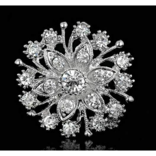Designer brooch christmas new year silver plated flower broach celebrity pin rr4