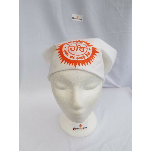 Sikh hindu kaur singh orange hari har bandana head wrap gear rumal handkerchief