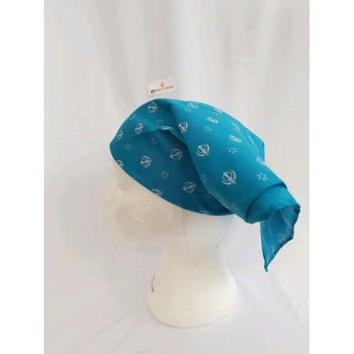 Sikh punjabi turquoise khandas bandana head wrap gear rumal handkerchief gift