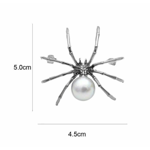 Stunning diamonte silver plated vintage look spider pin christmas brooch cake b6