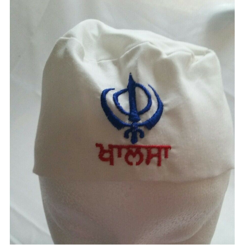 Sikh punjabi white kids infants baby patka pathka khanda bandana head wrap gear