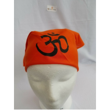 Sikh hindu punjabi india orange om bandana head wrap gear rumal handkerchief