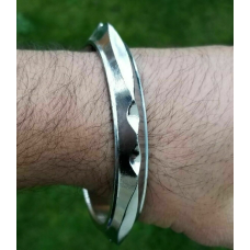 Sarbloh iron teeth design heavy sikh singh kaur khalsa taksali kara bangle g10