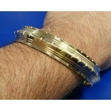 Two Tone Silver Gold Plated Hindu Sikh Singh Kaur Khalsa Kara Kada Bangle P2