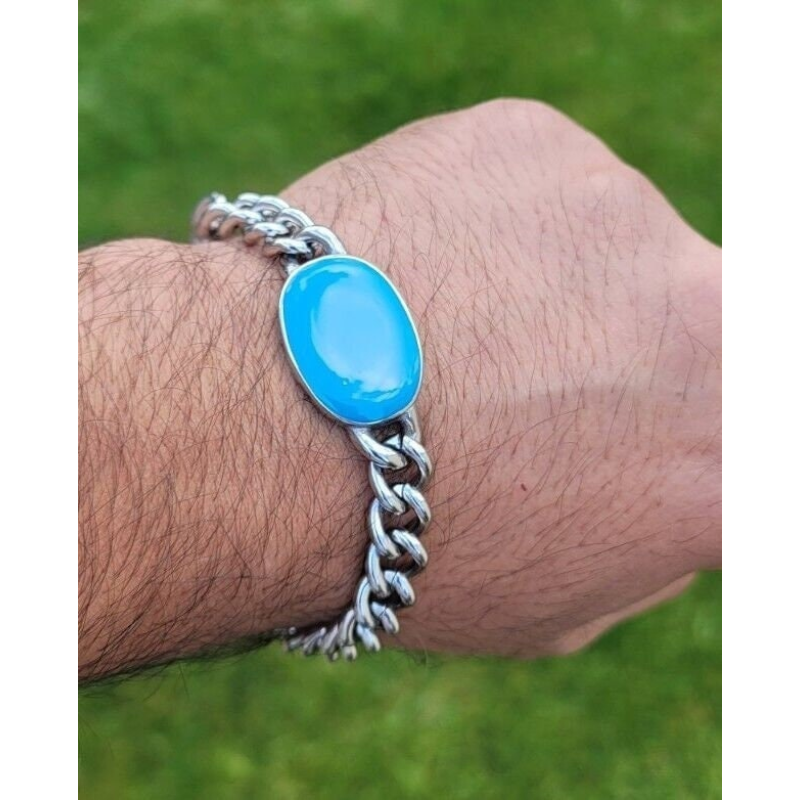 Buy DJ Jd 430 Silver With Turquoise Salman Khan Bracelet For Boy (silver)  at Amazon.in