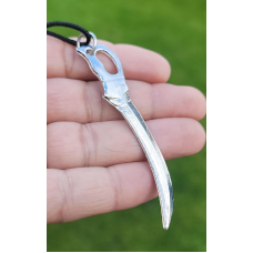 Steel hindu punjabi sikh singh kaur sword kirpan pendant in thread necklace gg1