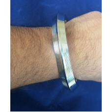 Stainless steel kara sikh kada chunky nine lines singh khalsa taksali bangle l15