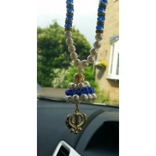 Gold plated punjabi sikh khanda stunning pendant car rear mirror beads hanger b