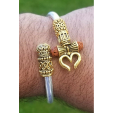 Om namo shivay bracelet kara hindu kada trishul trident rudraksha bead bangle i8