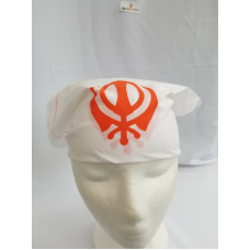 Sikh hindu kaur singh orange khanda bandana head wrap gear rumal handkerchief a2