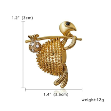 Stunning diamonte gold plated vintage look tortoise christmas brooch cake pin a9
