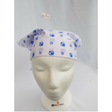 Sikh punjabi kaur white blue khanda bandana head wrap gear rumal handkerchief