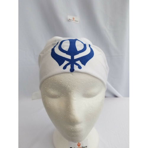 Sikh hindu kaur singh blue khandas bandana head wrap gear rumal handkerchief a2