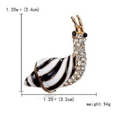 Stunning diamonte gold plated vintage look snail christmas brooch cake pin nn2