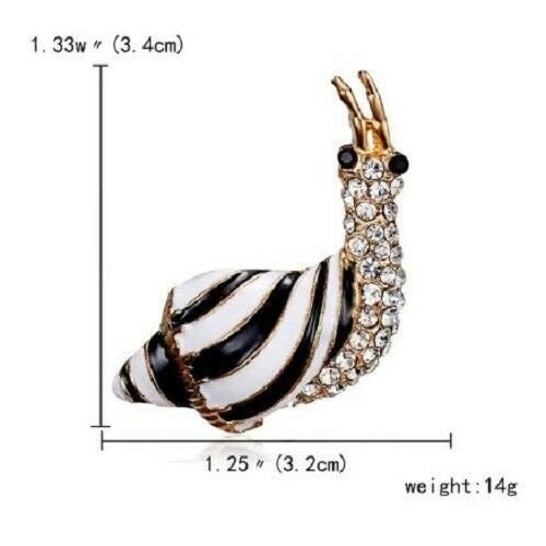 Stunning diamonte gold plated vintage look snail christmas brooch cake pin nn2